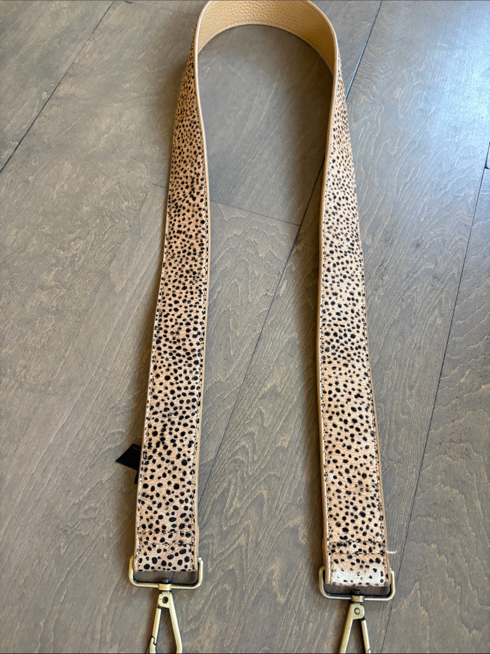 Spotted Leather Bag Strap in Tan and Black Anthropologie